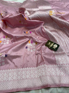 Pure Katan Silk Handloom Banarasi Saree - All Over Kadhua Meenakari Motifs