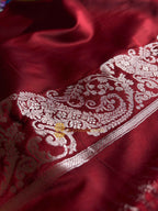 Premium Mashru Katan Silk Banarasi Saree With Floral Motifs