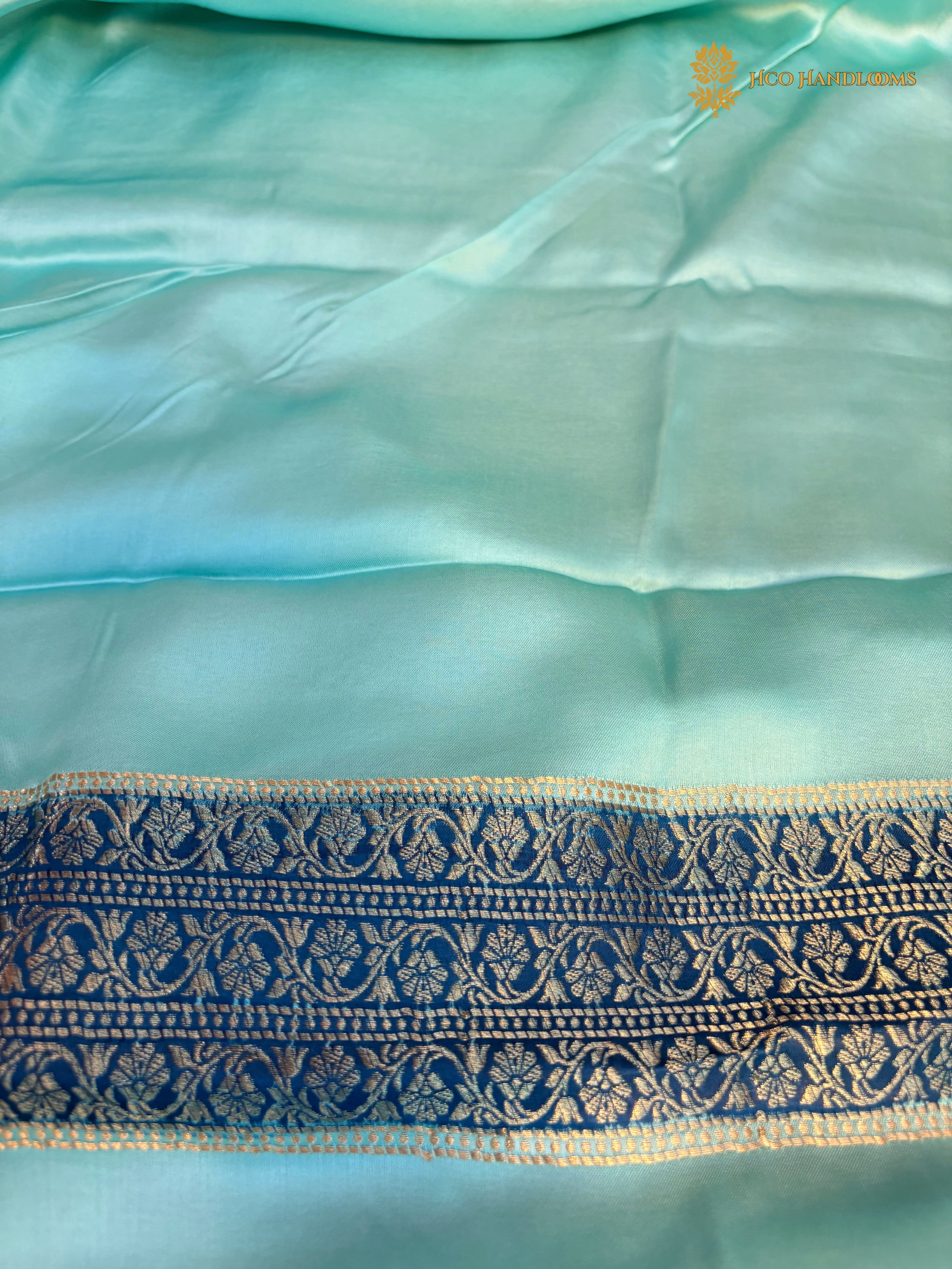 Premium Mashru Crepe Silk Banarasi Saree - All Over Motifs With Meenakari Border