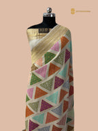 Rangkat Pure Tussar Silk Handloom Banarasi Saree - All Over Kadua Jangla