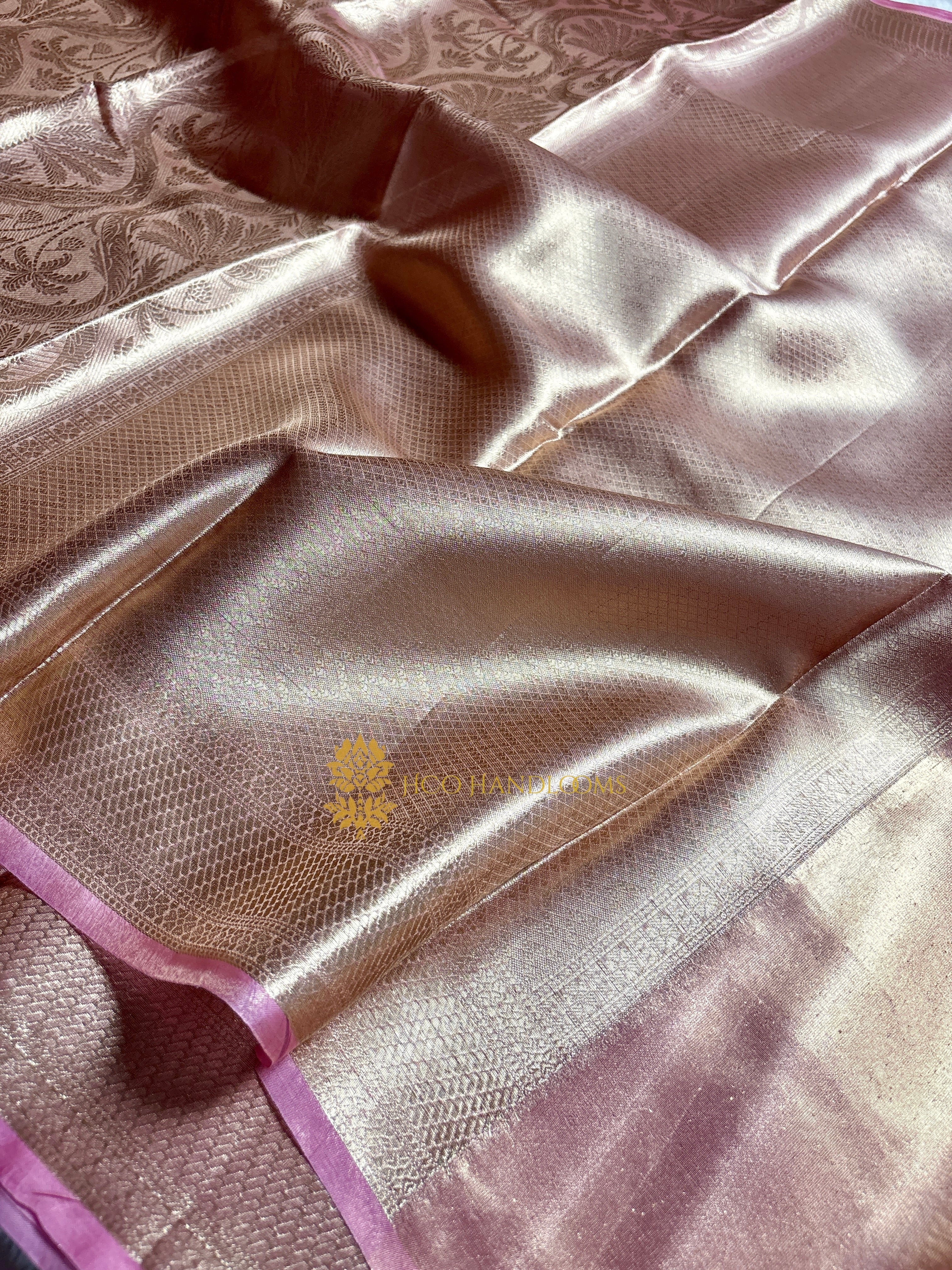 Pure Tissue Silk Tanchui Brocade Handloom Banarasi Saree