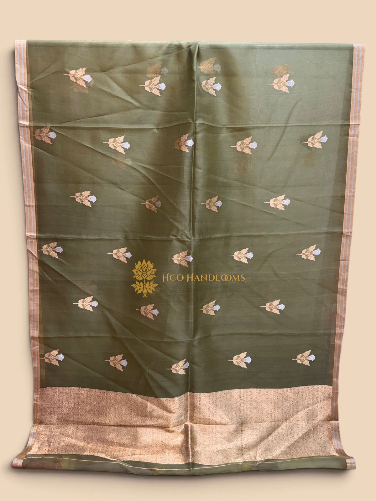 Pure Kora Silk Handloom Banarasi Saree - Meenakari Kadhua Motifs