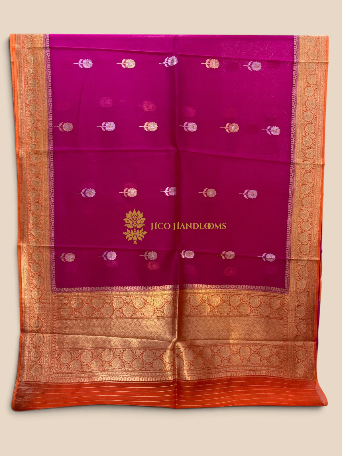 Pure Kora Silk Handloom Banarasi Saree - Meenakari Kadhua Motifs