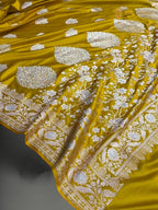 Premium Mashru Katan Silk Banarasi Saree - All Over Motifs