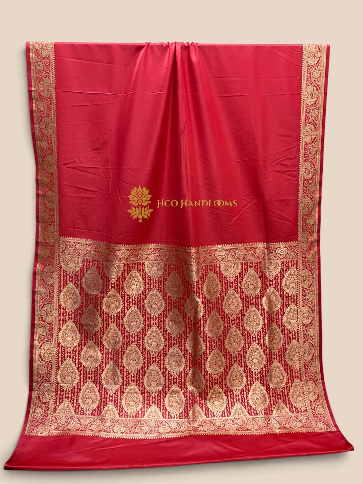 Rani Pink Premium Mashru Katan Satin Silk Banarasi Saree with Plain Body