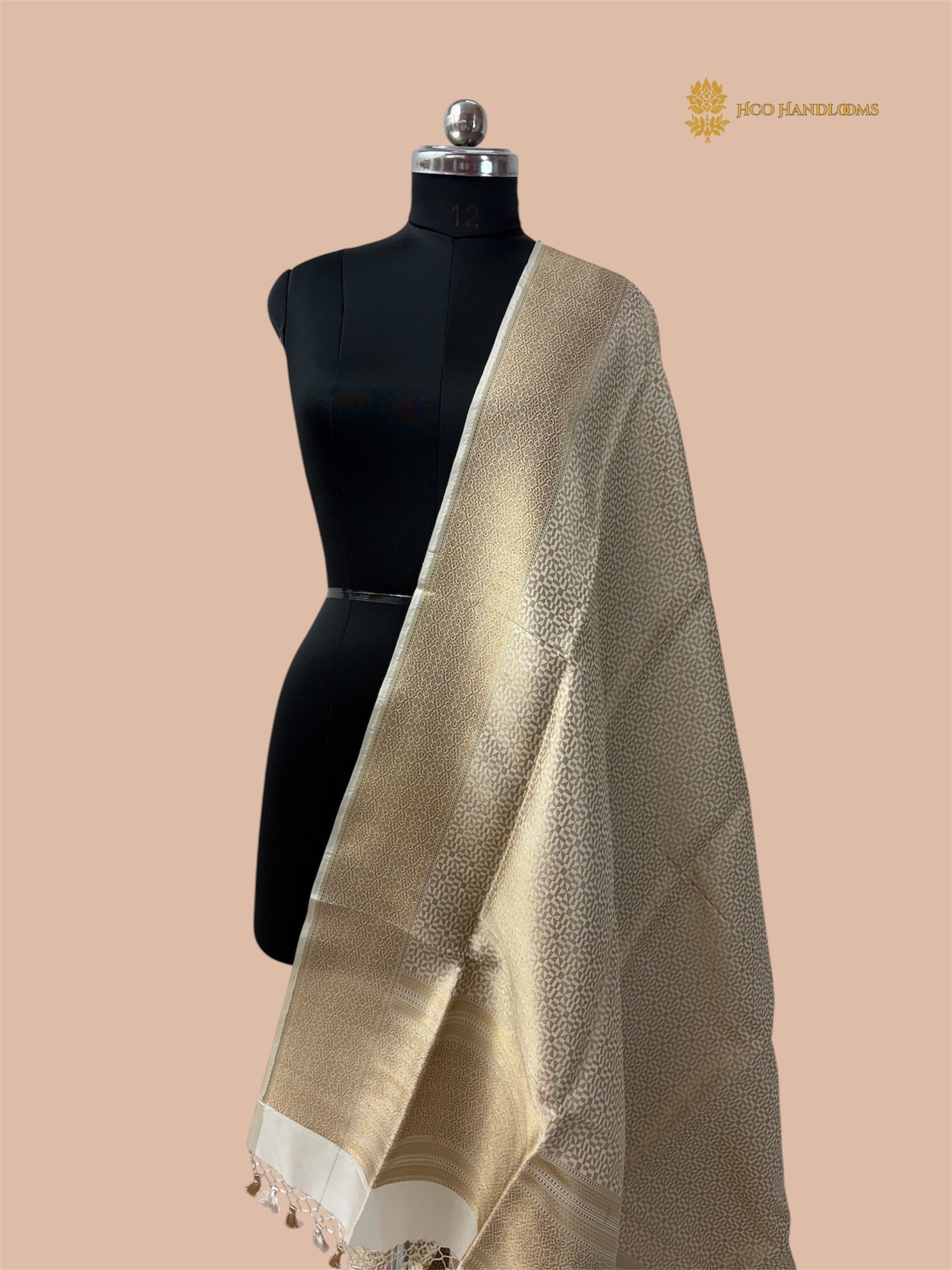 Pure Katan Silk Handloom Tanchui Brocade Dupatta