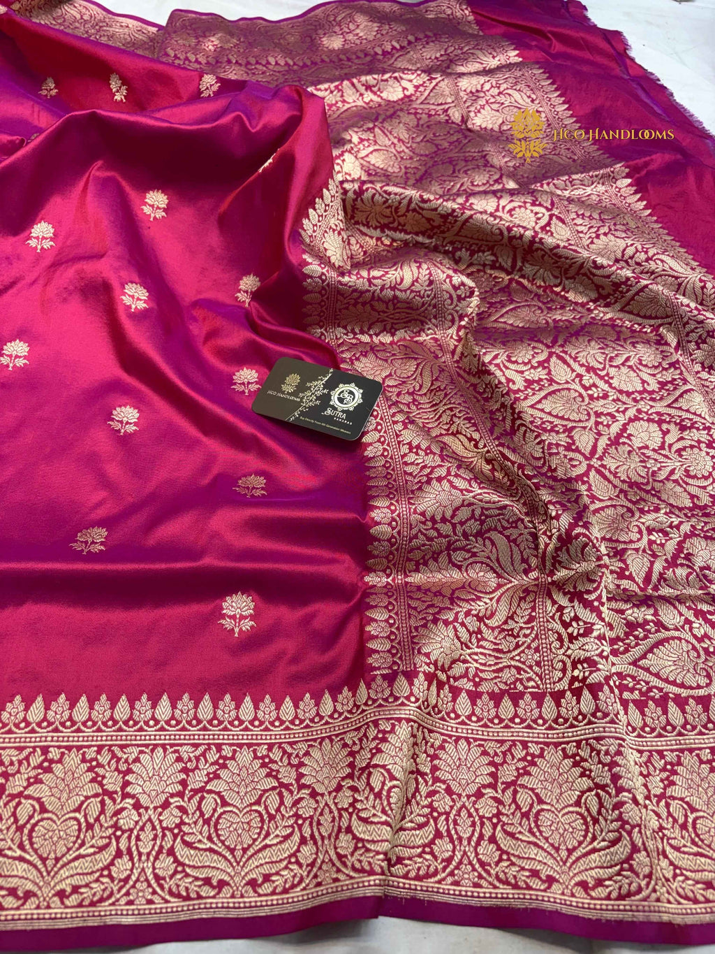 Regal Rani Pure Katan Silk Handloom Banarasi Saree - All Over Kadhua Motifs