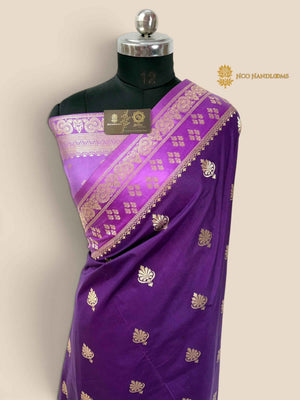 Purple Premium Soft Silk Banarasi Saree - All Over Motifs