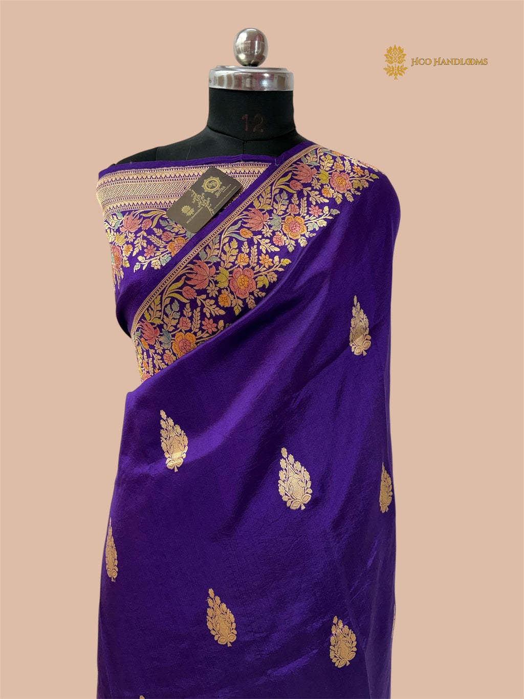 Pure Mango Katan Silk Handloom Banarasi Saree - All Over Kadhua Motifs