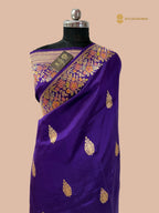 Pure Mango Katan Silk Handloom Banarasi Saree - All Over Kadhua Motifs