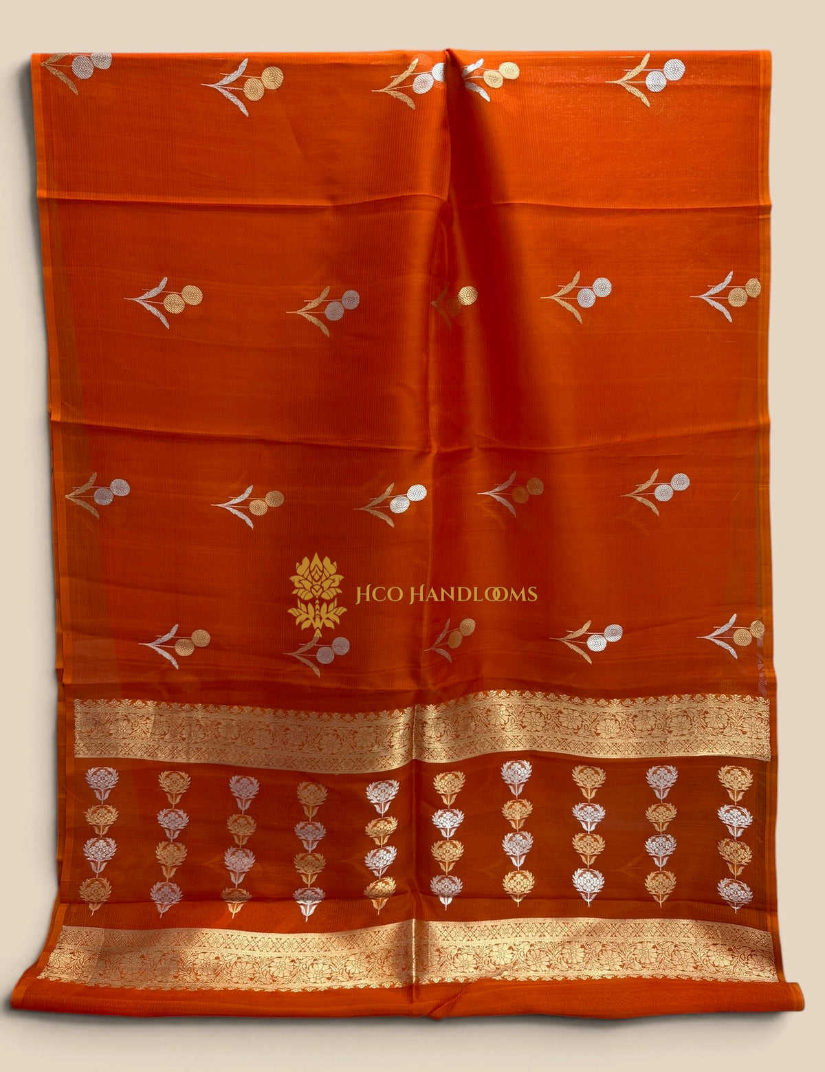 Pure Kora Silk Handloom Banarasi Saree - Meenakari Kadhua Motifs