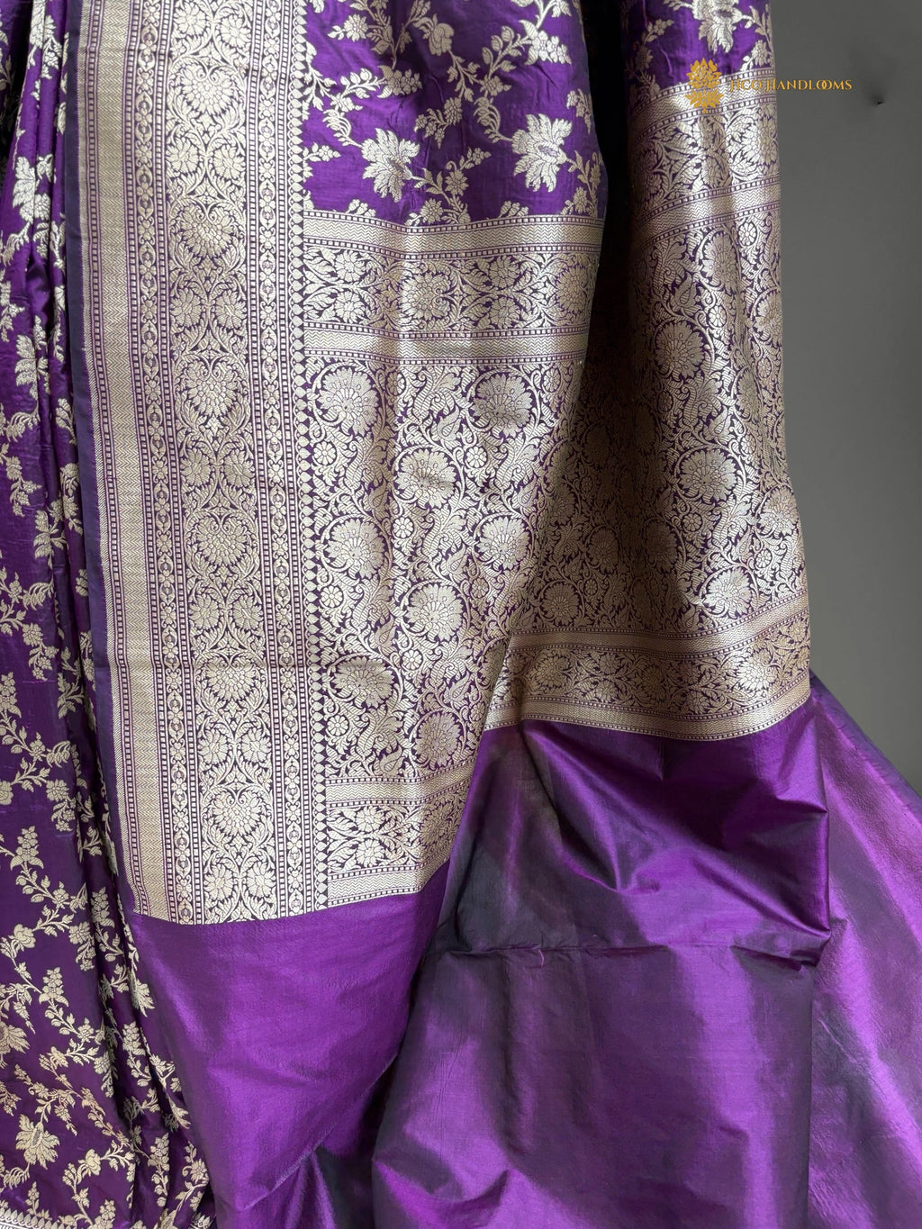 Regal Pure Katan Silk Handloom Banarasi Saree - All Over Jaal Work