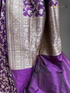 Regal Pure Katan Silk Handloom Banarasi Saree - All Over Jaal Work
