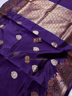 Pure Mango Katan Silk Handloom Banarasi Saree - All Over Kadhua Motifs