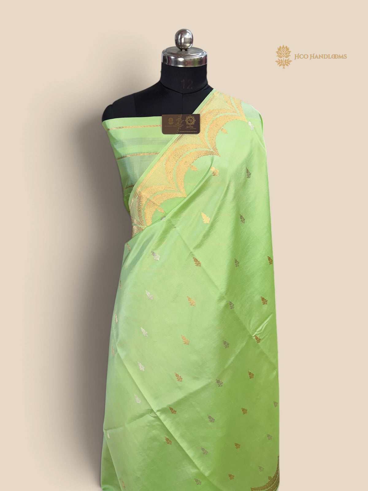 Pure Mango Katan Silk Handloom Banarasi Saree - Kadhua Motifs
