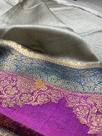 Pure Mango Katan Silk Handloom Banarasi Saree - All Over Kadhua Motifs