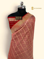 Pure Kora Silk Handloom Banarasi Saree - All Over Square With Meenakari Skirt Border