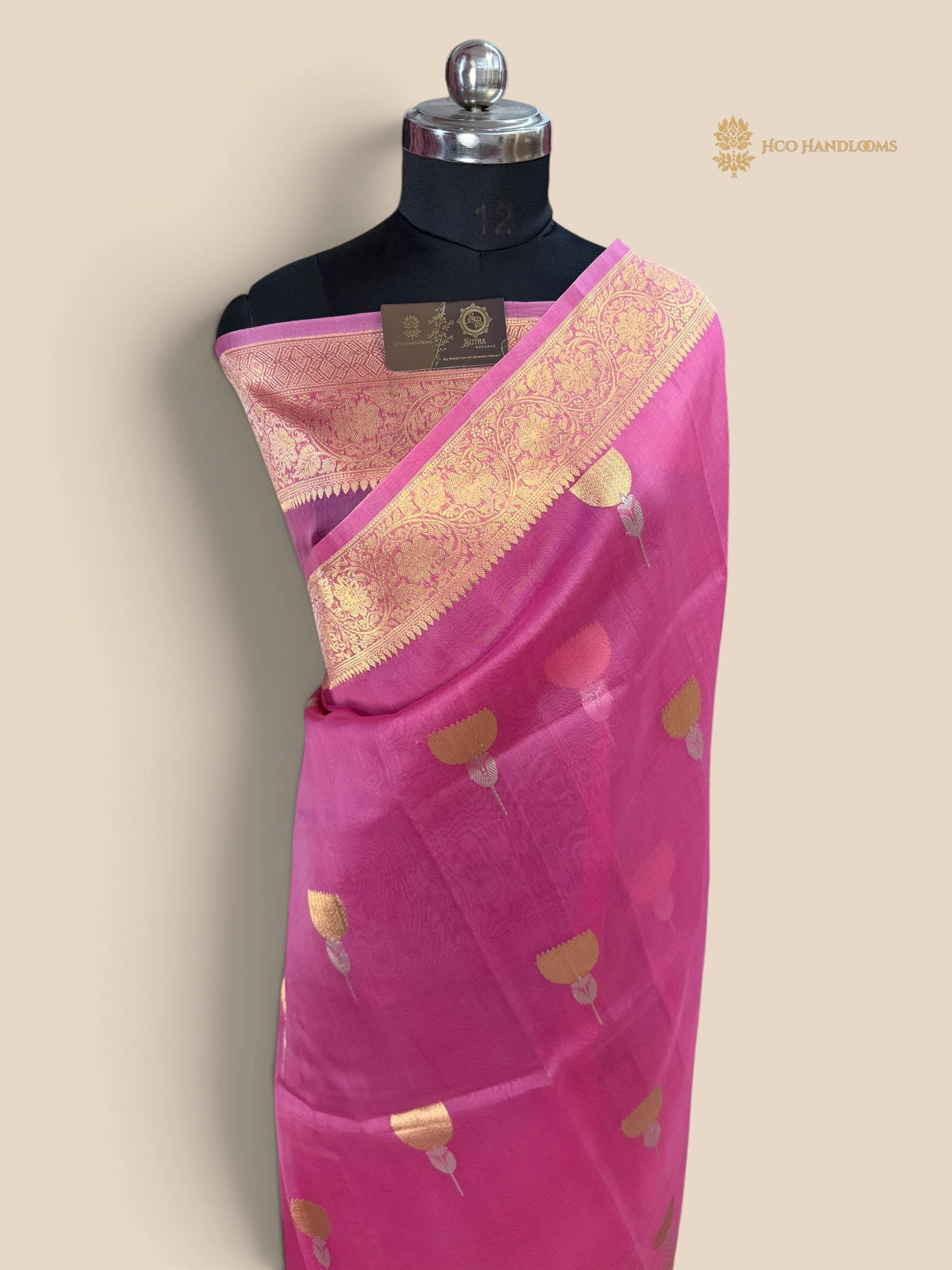 Pure Kora Silk Handloom Banarasi Saree - Meenakari Kadhua Motifs