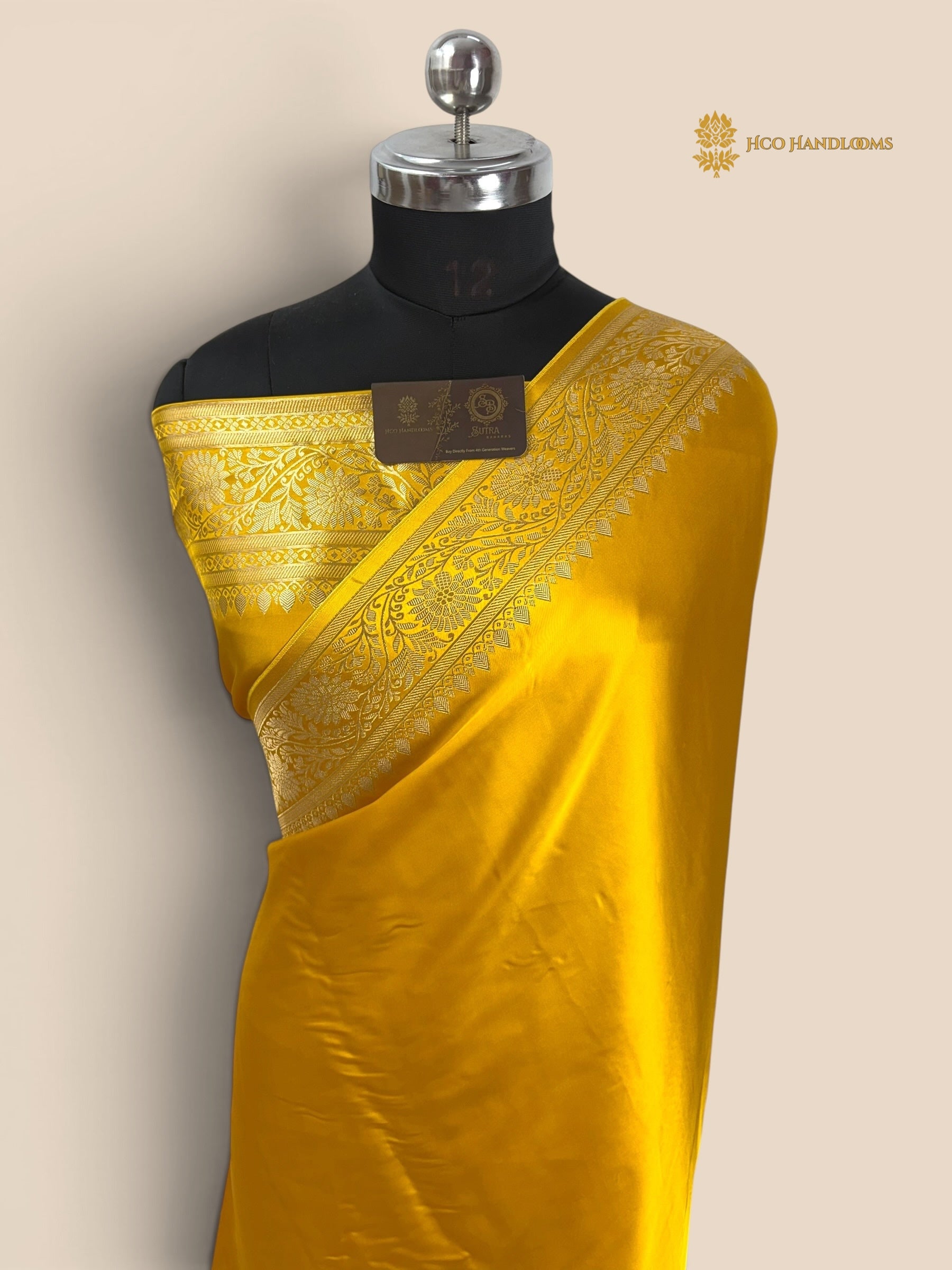 Premium Mashru Crepe Silk Banarasi Saree - All Over Plain Body