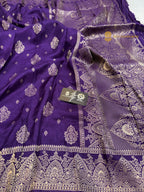 Purple Premium Soft Silk Banarasi Saree - All Over Motifs