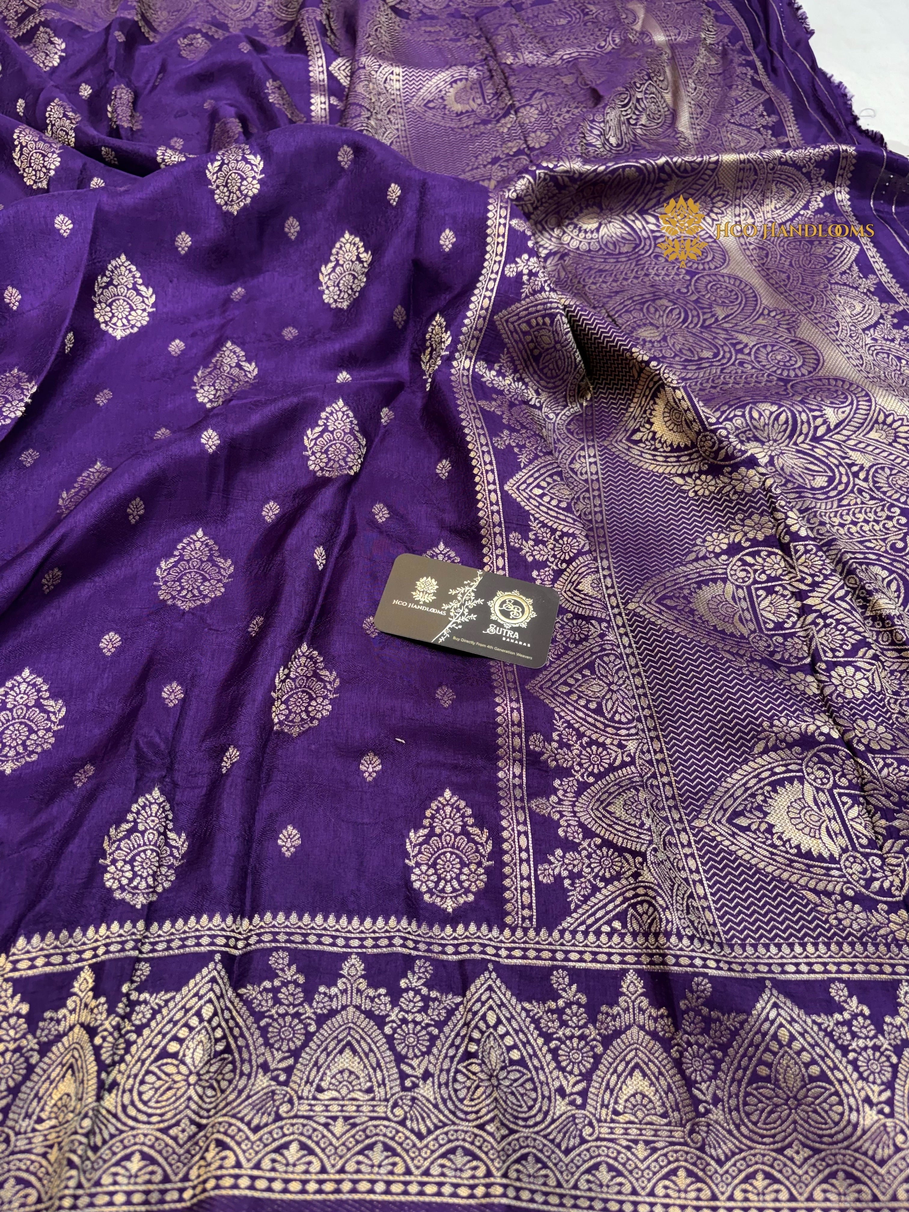 Purple Premium Soft Silk Banarasi Saree - All Over Motifs