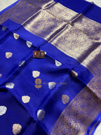 Pure Mango Katan Silk Handloom Banarasi Saree - All Over Kadhua Motifs