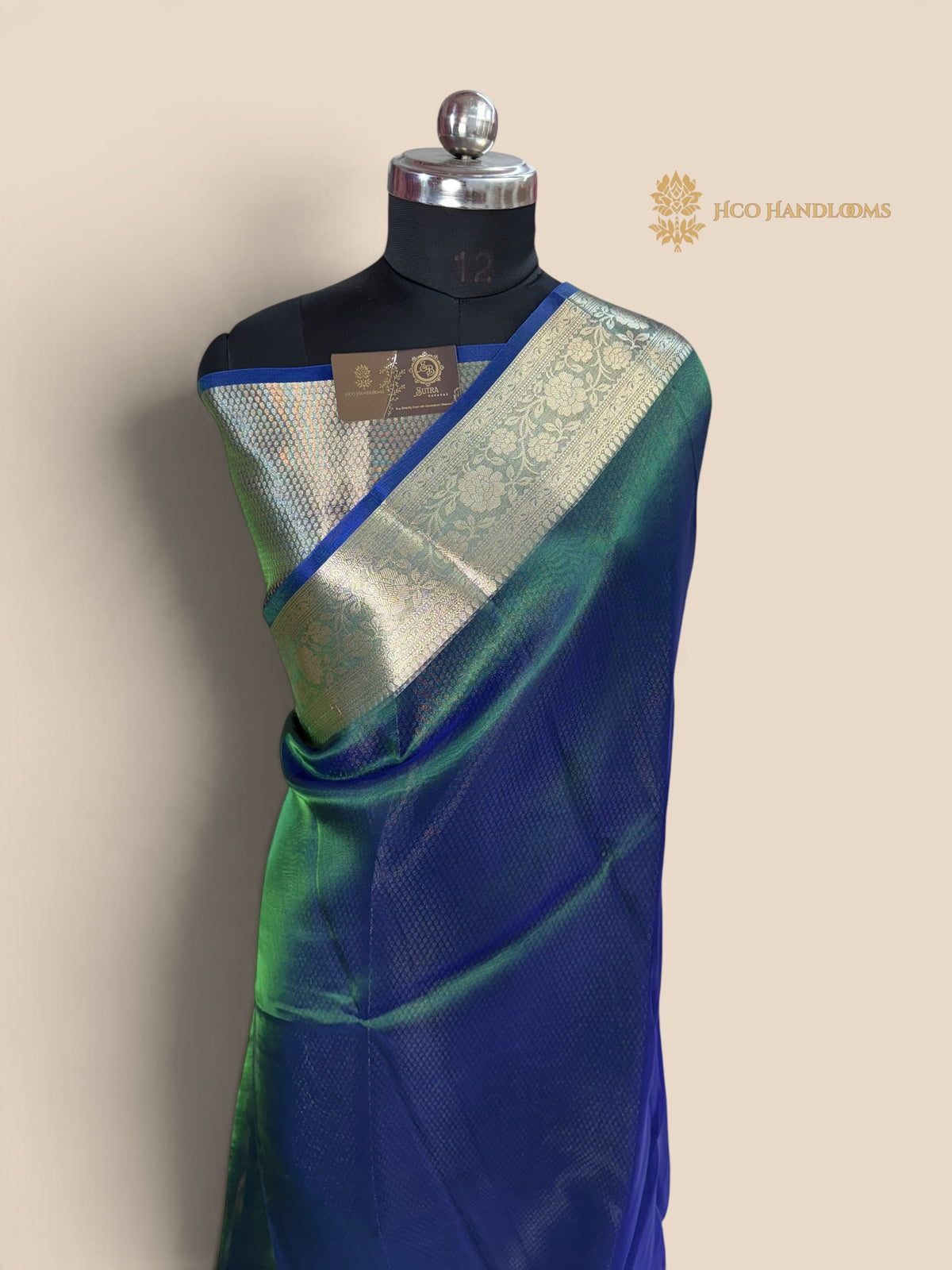 Pure Kora Tissue Silk Handloom Banarasi Saree - Plain