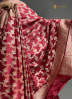 Regal Pure Katan Silk Handloom Banarasi Saree - All Over Jaal Work With Meenakari