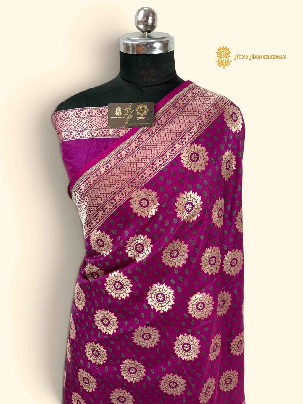 Regal Purple Pure Katan Silk Handloom Banarasi Saree - All Over Tanchui Motifs