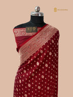 Red Premium Mashru Katan Silk Tanchui Brocade Banarasi Saree