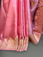 Pure Mashru Crepe Silk Banarasi Saree - All Over Motifs