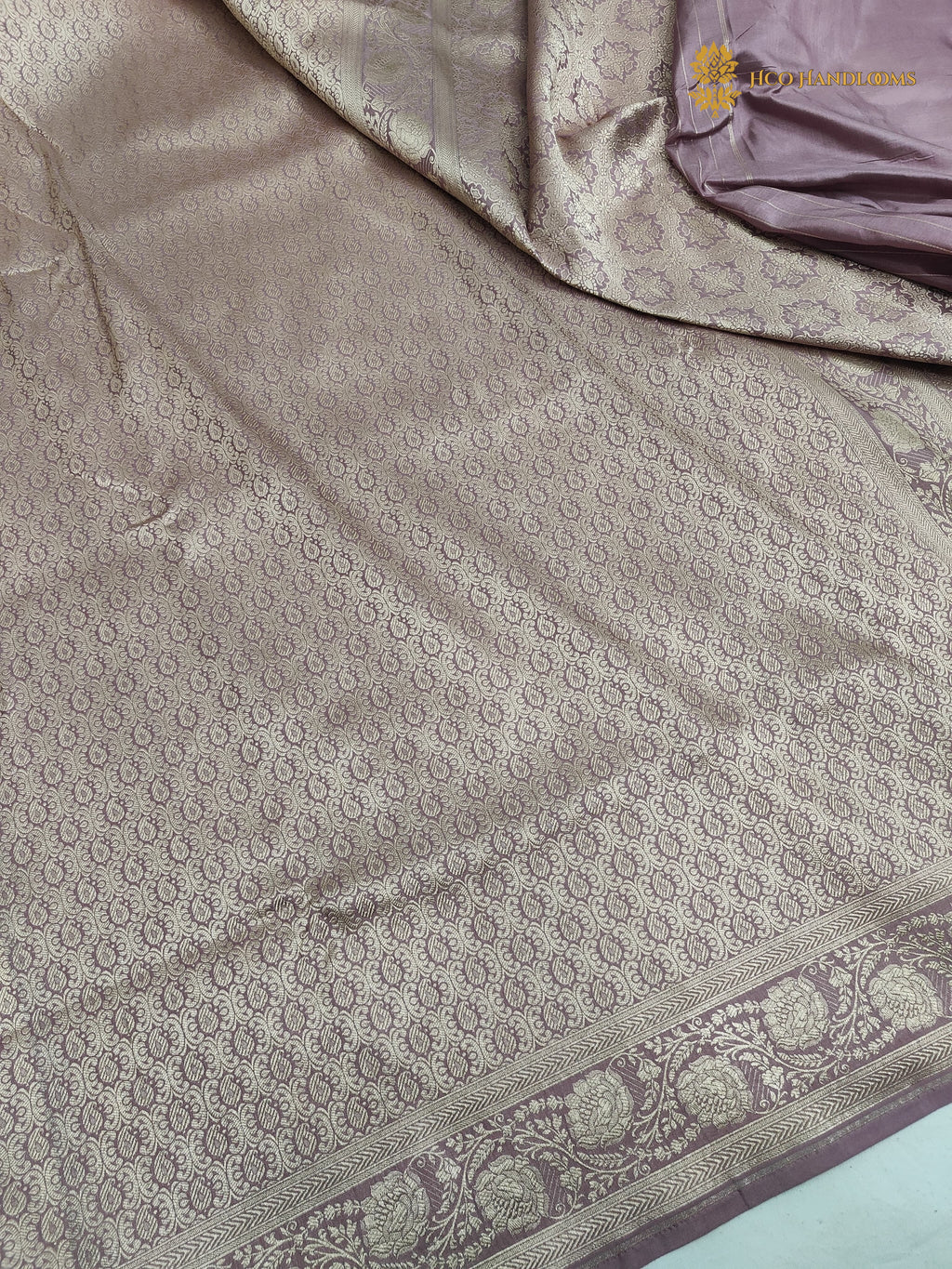 Regal Pastel Lavender Pure Katan Silk Handloom Banarasi Saree - Paisley Tanchui Brocade