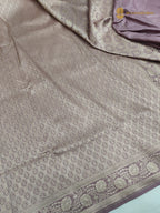 Regal Pastel Lavender Pure Katan Silk Handloom Banarasi Saree - Paisley Tanchui Brocade