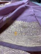 Pure Mango Katan Silk Handloom Banarasi Saree - All Over Kadhua Motifs