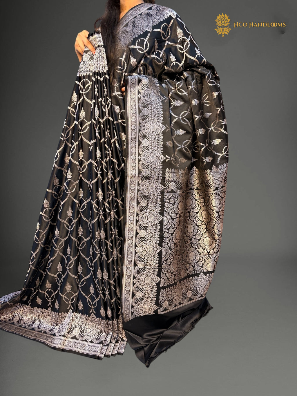 Premium Mashru Katan Silk Banarasi Saree - All Over Jaal Pattern