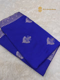 Blue Premium Mashru Katan Silk Banarasi Saree - All Over Motifs