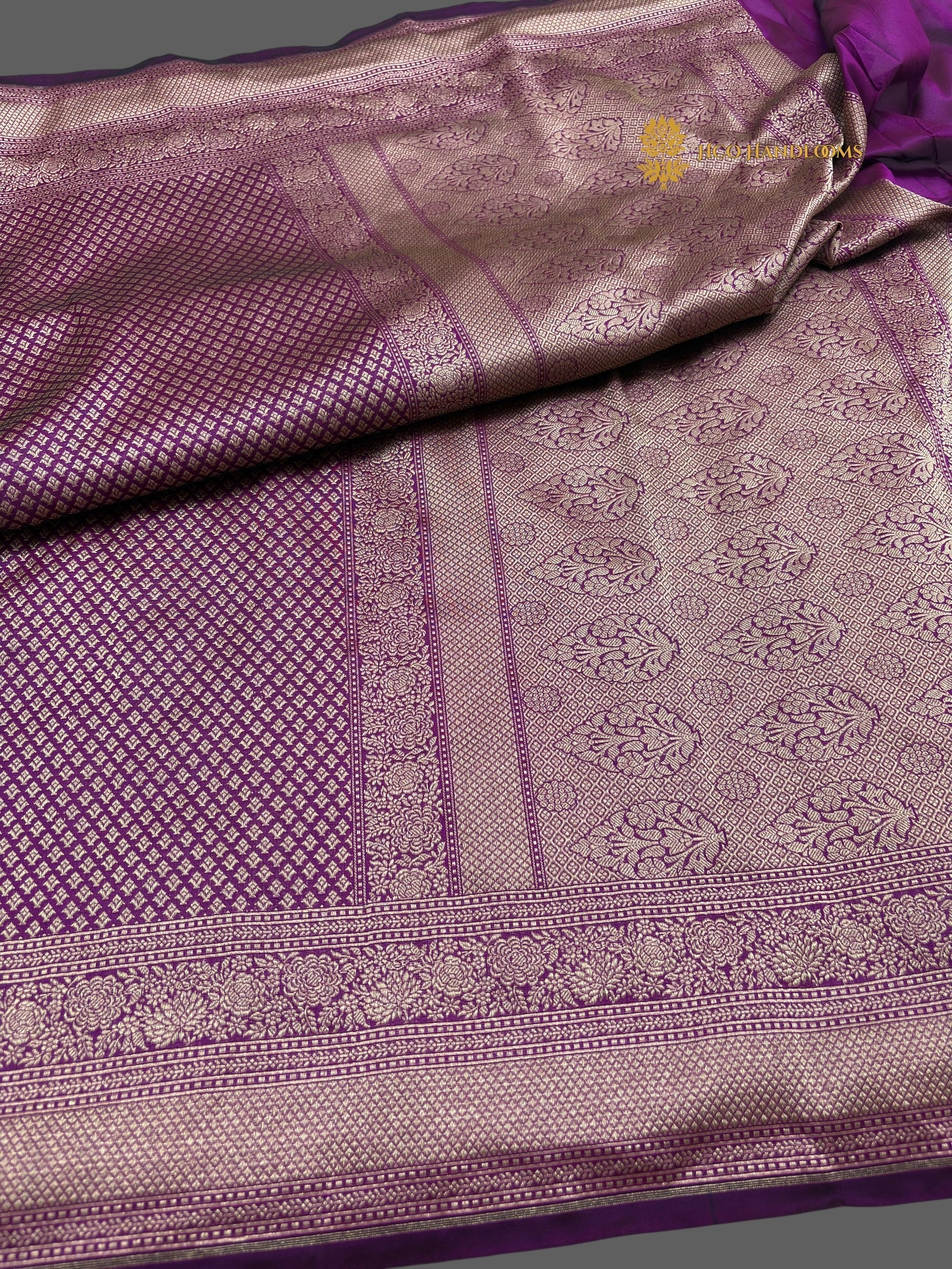 Purple Premium Soft Katan Silk Tanchui Brocade Banarasi Saree