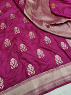 Regal Rani Pure Katan Silk Handloom Banarasi Saree - All Over Floral Motifs