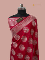 Regal Red Premium Mashru Katan SIlk Banarasi Saree - All Over Meenakari Motifs