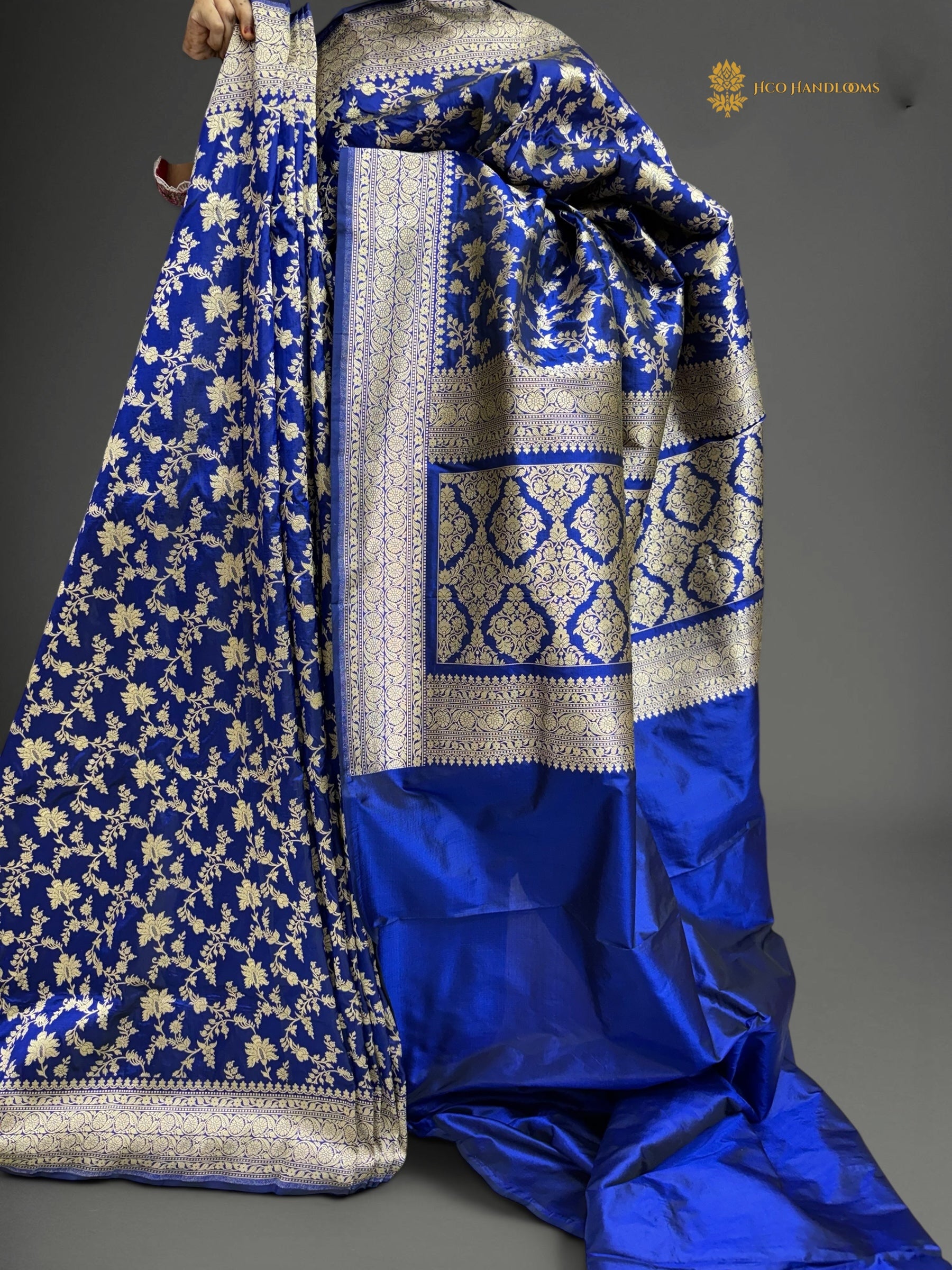 Regal Pure Katan Silk Handloom Banarasi Saree - All Over Jaal Work