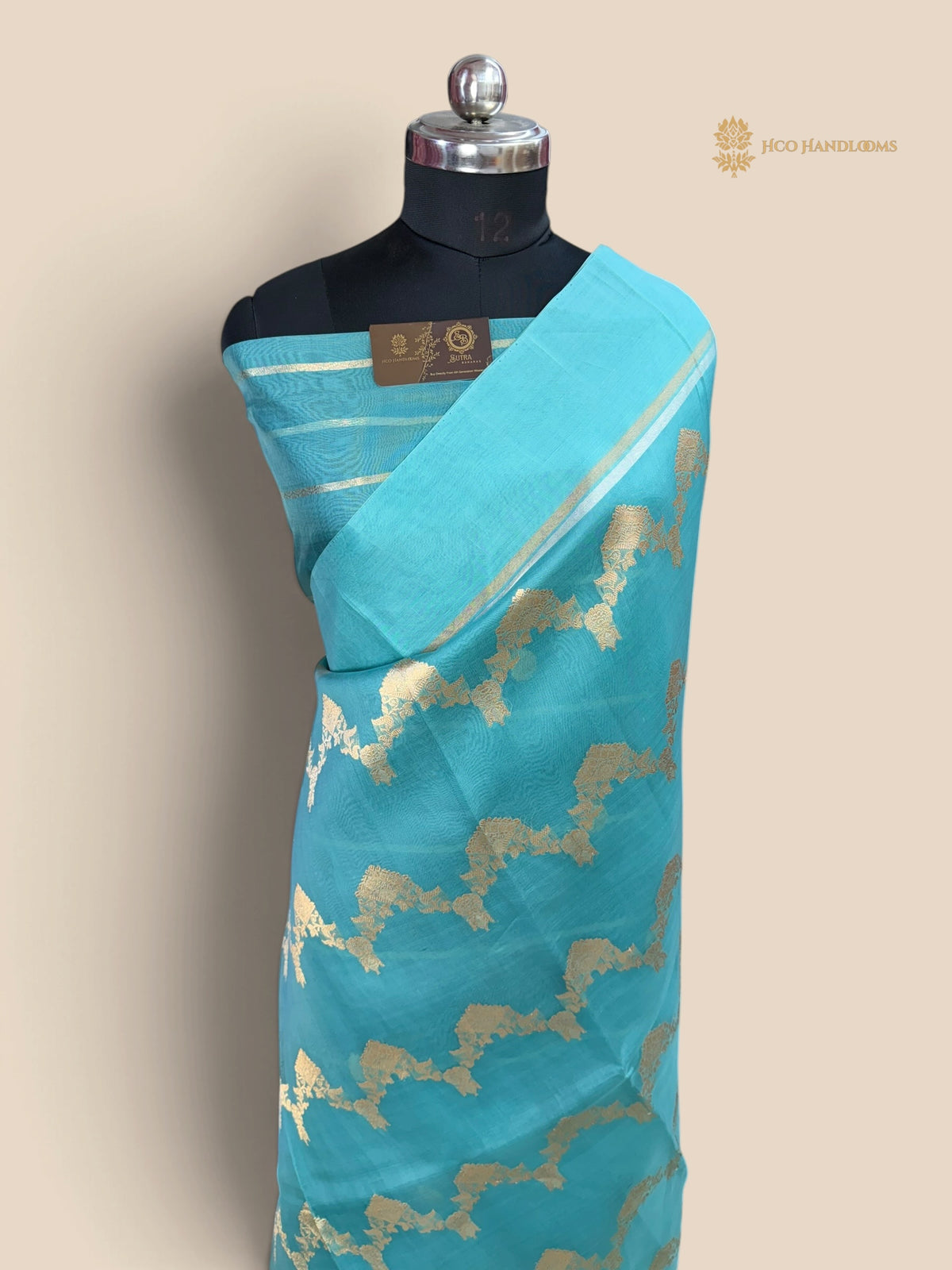Pure Kora Silk Handloom Banarasi Saree - All Over Kadhua Lahariya