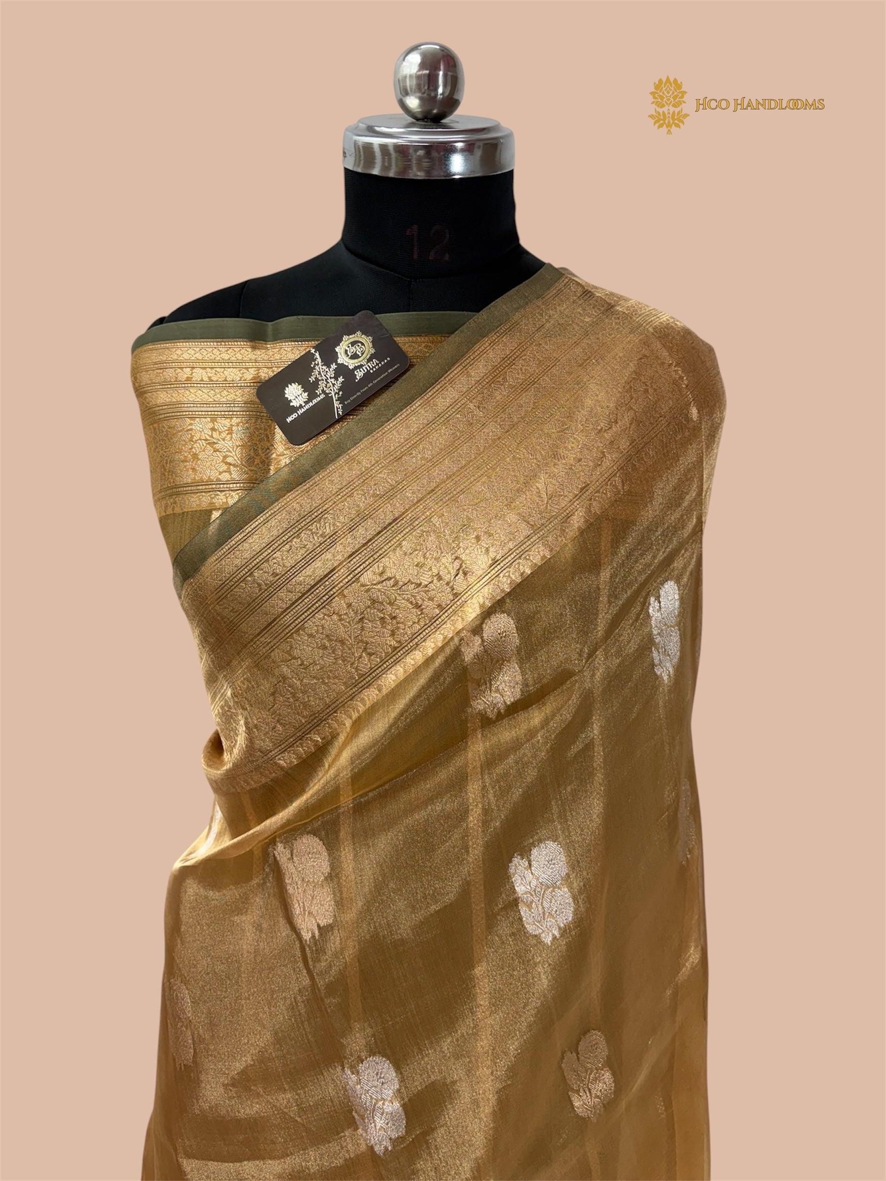 Pure Tissue Silk Handloom Banarasi Saree - All Over Kadhua Motifs