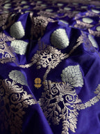 Premium Mashru Katan Silk Floral Jangla Banarasi Saree