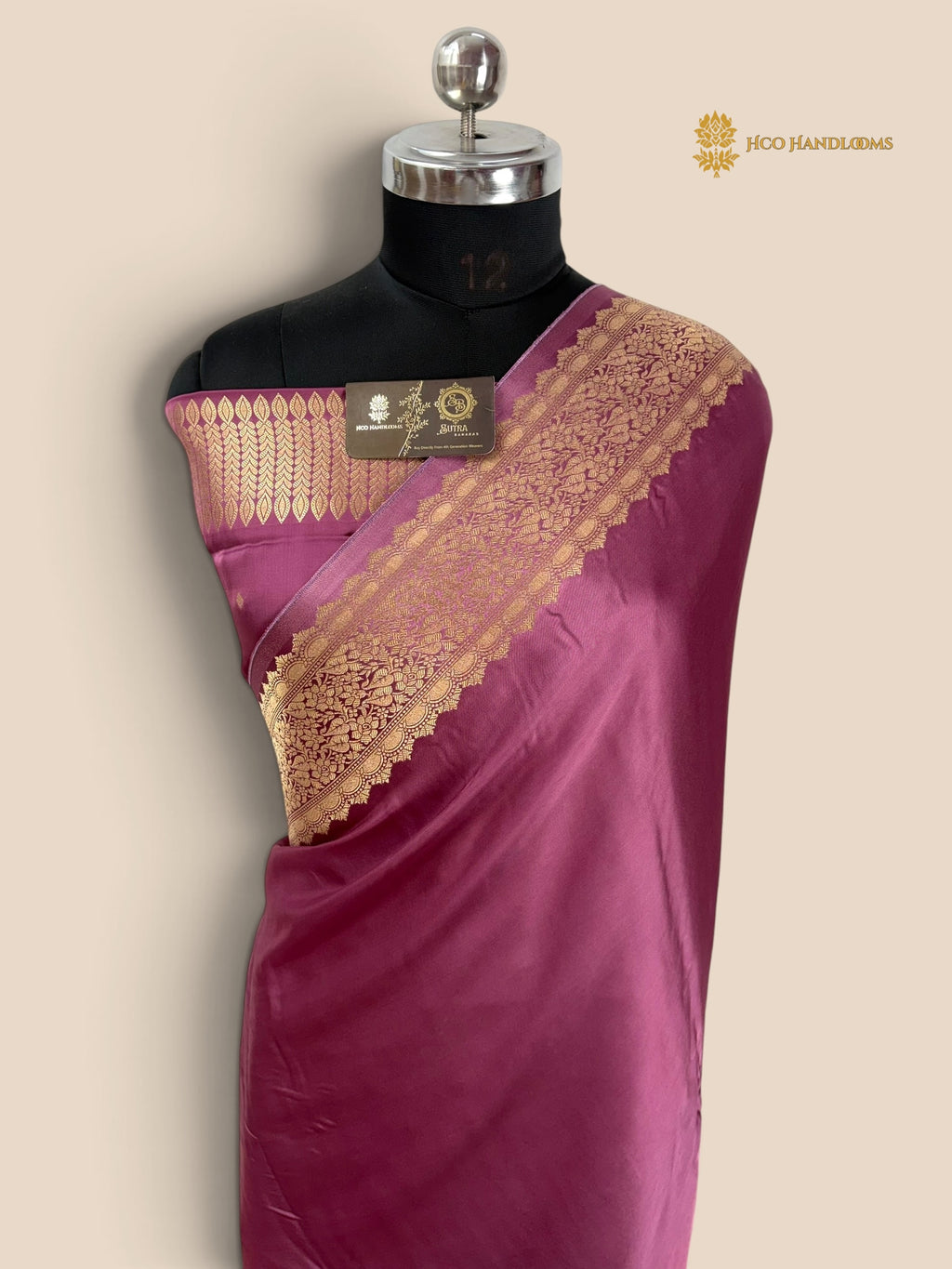 Premium Mashru Crepe Silk Banarasi Saree - All Over Plain Body