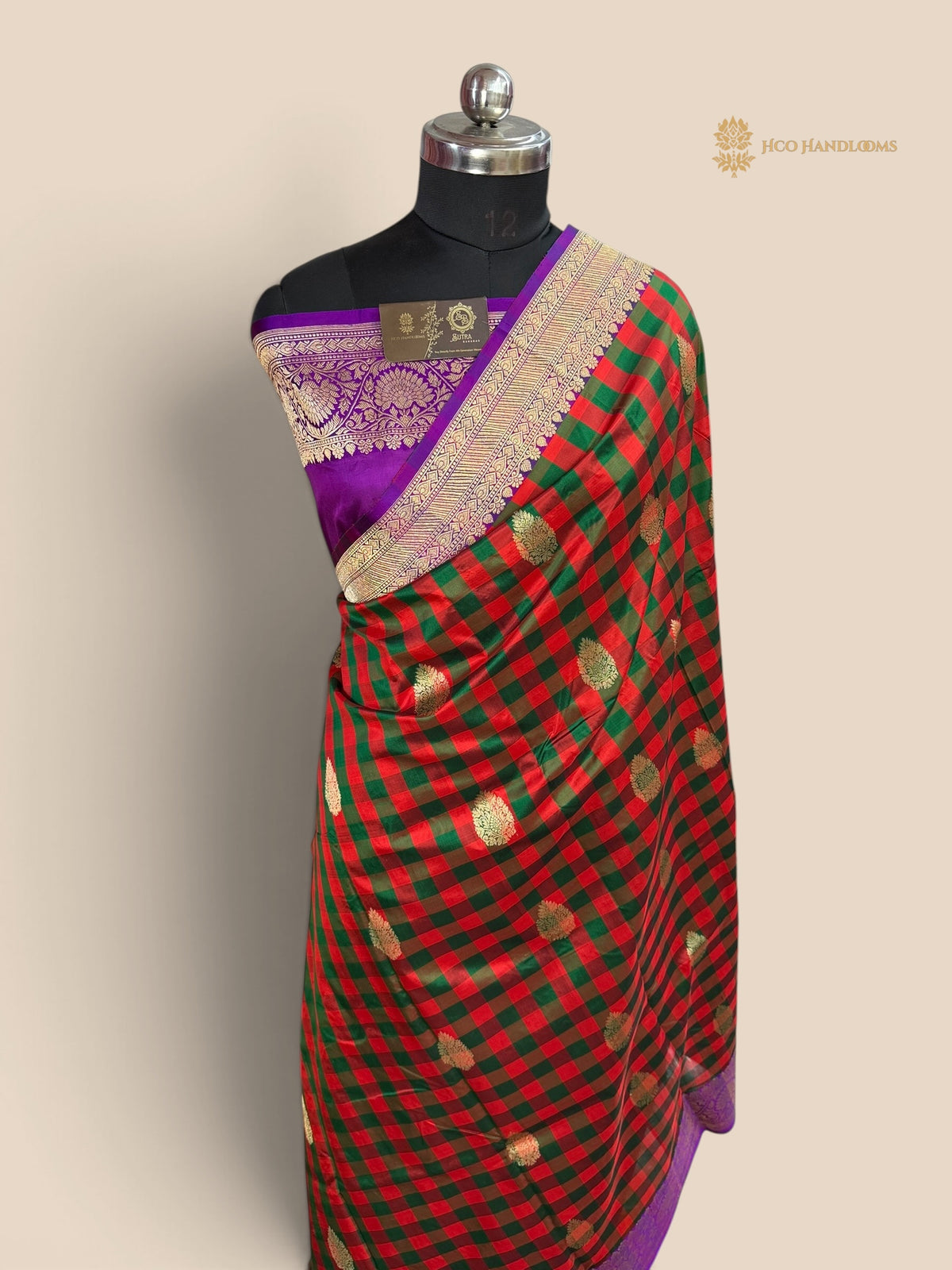 Contrast Pure Katan Silk Handloom Banarasi Saree - Kadhua Motifs
