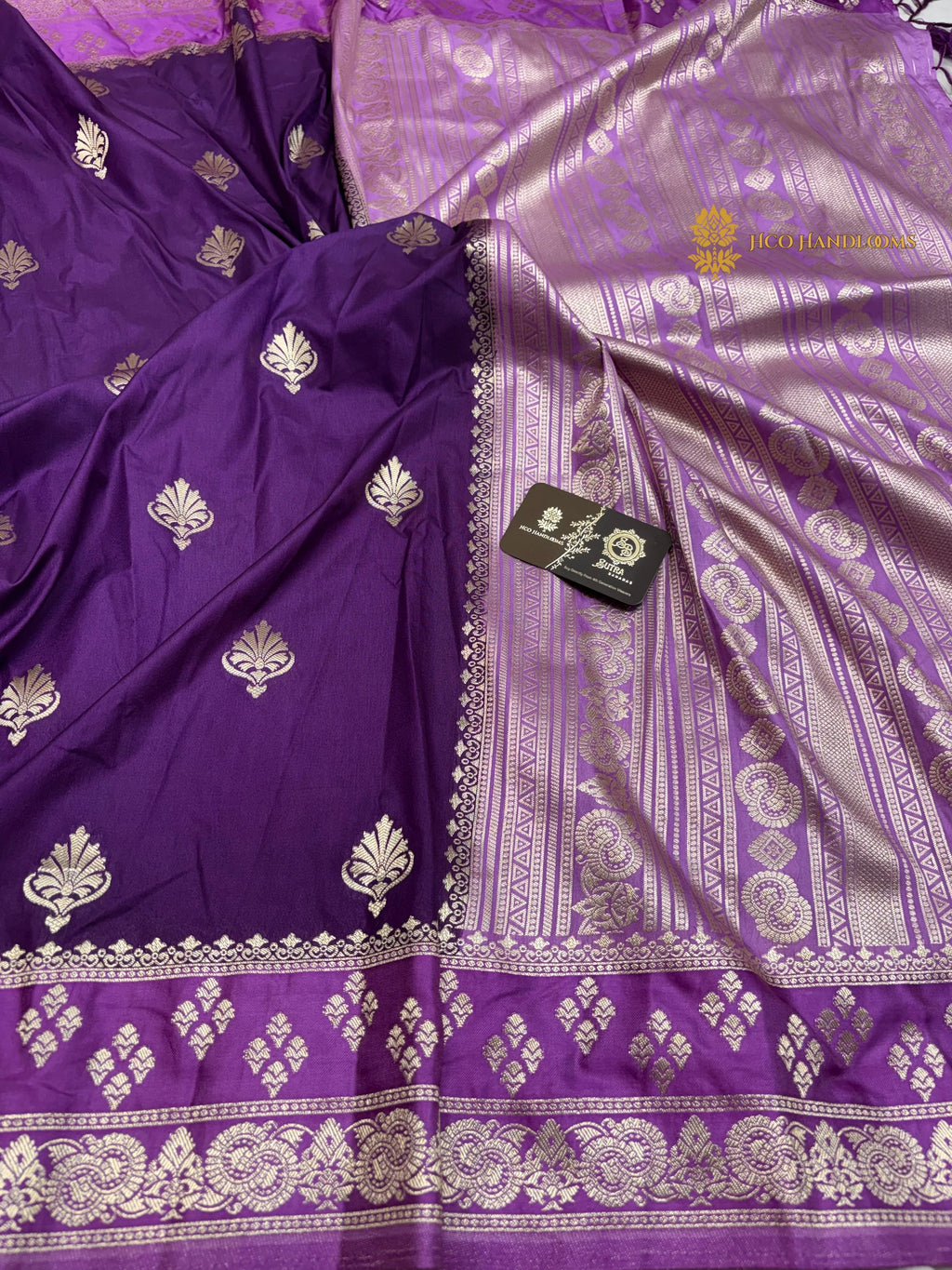 Purple Premium Soft Silk Banarasi Saree - All Over Motifs