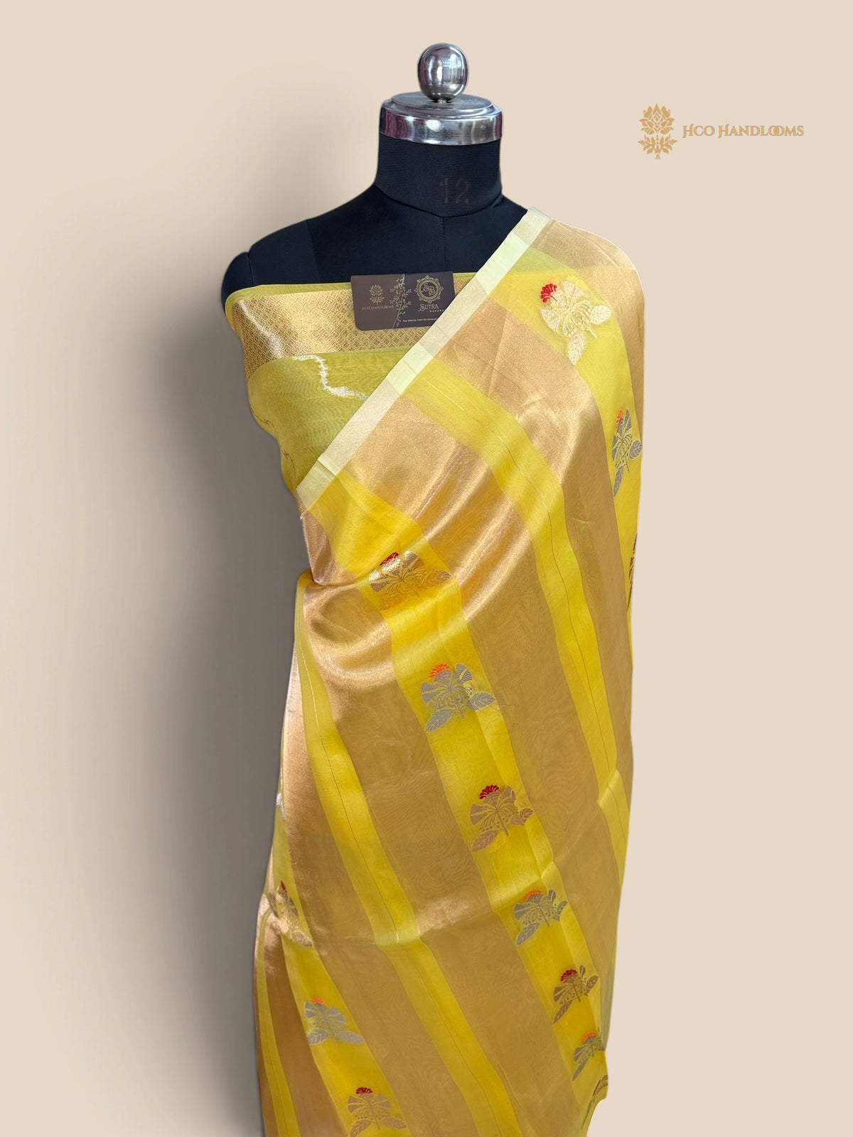 Pure Kora Tissue Silk Handloom Banarasi Saree - Meenakari Kadhua Motifs