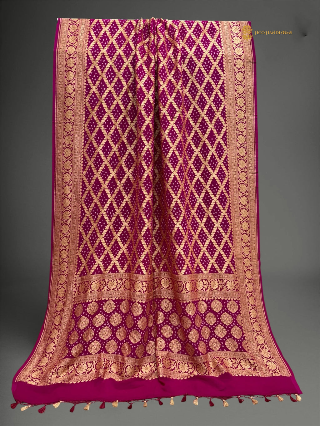 Pure Georgette Banarasi Bandhej Handloom Dupatta