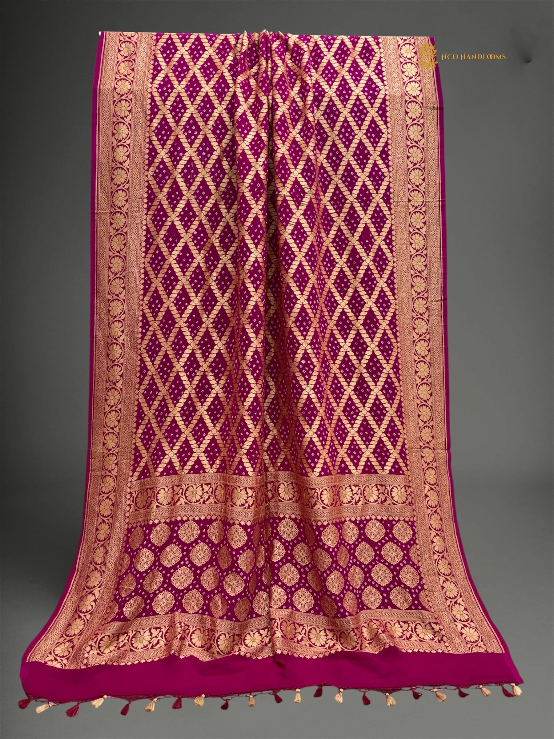 Pure Georgette Banarasi Bandhej Handloom Dupatta
