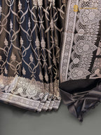 Premium Mashru Katan Silk Banarasi Saree - All Over Jaal Pattern